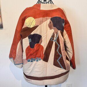 Vintage Jacqueline Rochester Kimono Jacket - Wearable Art - Hand Painted